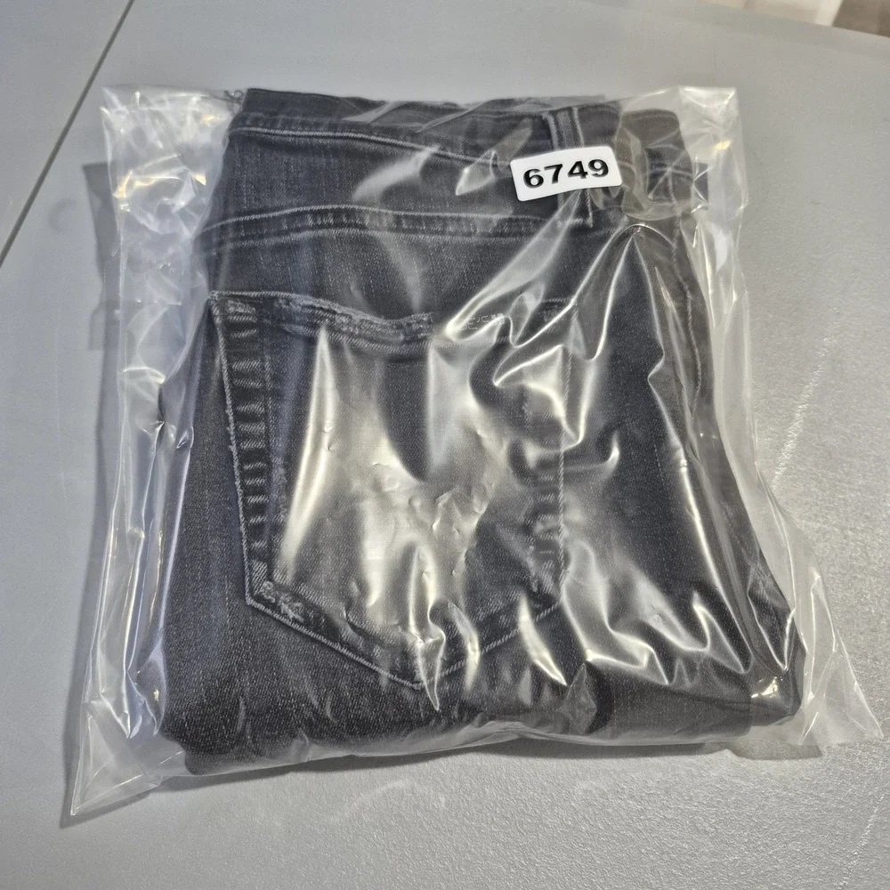 Joe's Jeans Womens 27 Washed Black High Rise Wide Leg Cropped Distressed Raw Hem